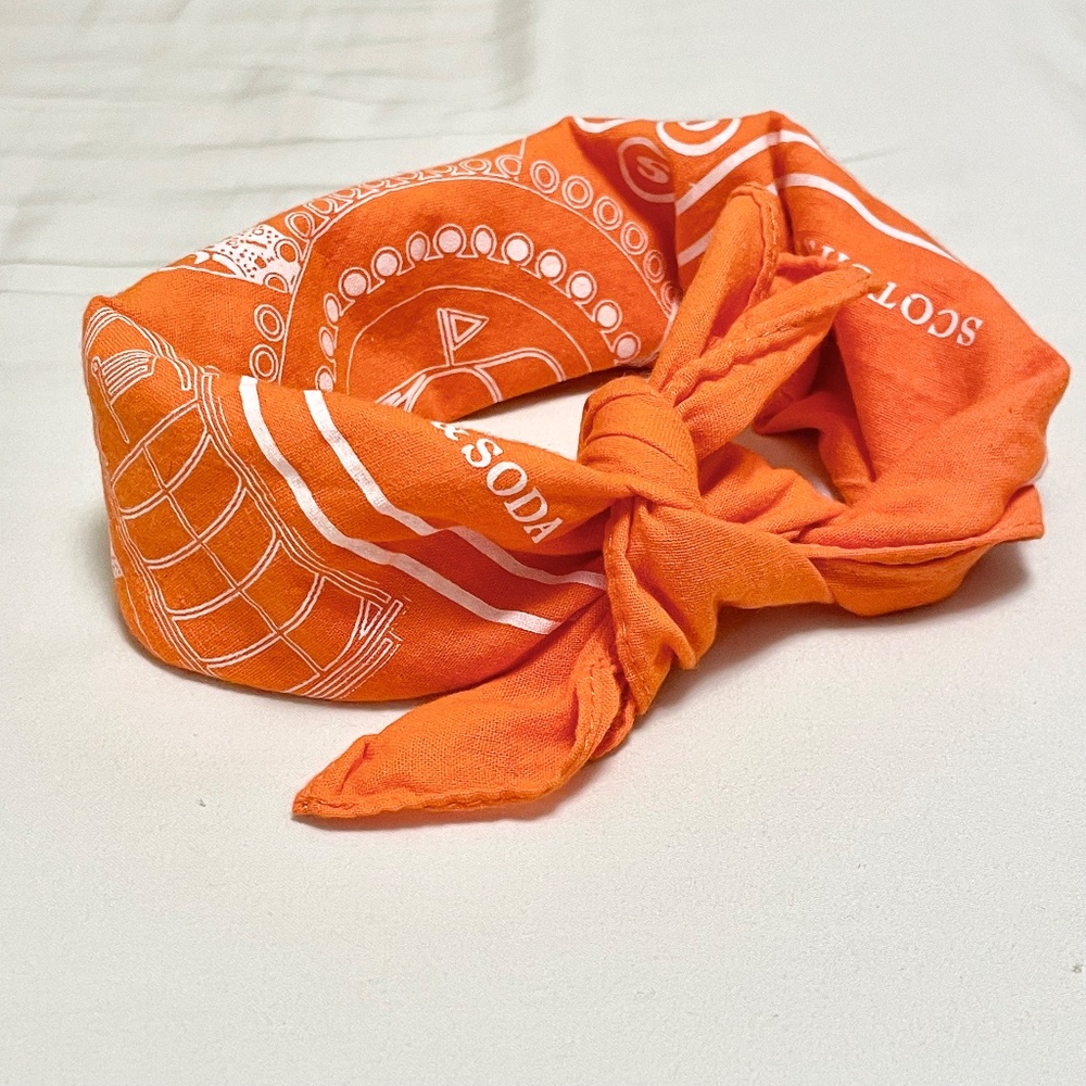 [sold] Scotch & Soda orange square cotton scarf / bandana